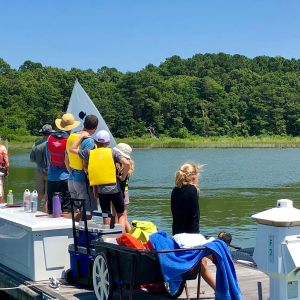 onlookers from the dock