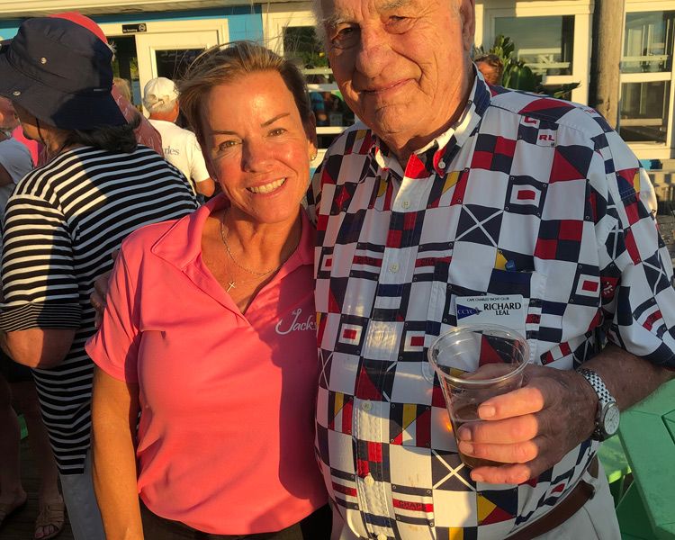 pair of fundraisers on the deck