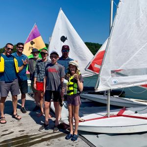 group of funny 7 on the dock