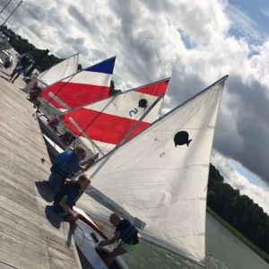 boats lined up at the dock