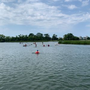 campers righting -their boats