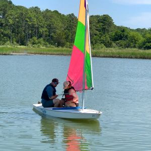 instructor and student on the water