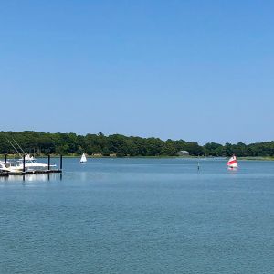 wider view of the inlet and dock